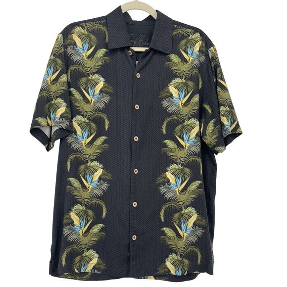 Tommy Bahama Other - Tommy Bahama Size Small 100% SILK Hawaiian Shirt Button Down Tropical Black